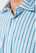Рубашка мужская принт комбинация горох/полоска 50PD44003 бирюзово-голубой