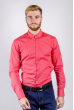 Рубашка мужская яркий цвет, принтованная 222F080 коралловый