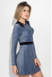 Платье женское люрикс, с нашивками «Листья» 69PD986 синий , люрикс