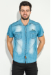 Рубашка мужская джинсовая с коротким рукавом 50P028 голубой