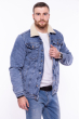 Джинсовая куртка на меху 188P2146 голубой-бежевый