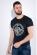 Футболка мужская с принтом на груди 168F069 чернильный