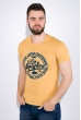 Футболка мужская с принтом на груди 168F069 горчичный