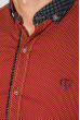 Рубашка мужская воротник в мелкий горошек 50PD0054 кирпично-синий