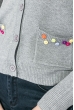 Кофта женская декорированная пуговицами 81PD161 серый