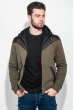 Толстовка мужская с капюшоном, стеганный верх 70PD5003 хаки
