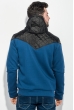 Толстовка мужская с капюшоном, стеганный верх 70PD5003 джинсово-синий