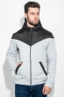 Толстовка мужская с капюшоном, стеганный верх 70PD5003 светло-серый меланж