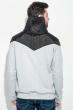Толстовка мужская с капюшоном, стеганный верх 70PD5003 светло-серый меланж
