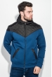 Толстовка мужская с капюшоном, стеганный верх 70PD5003 джинсово-синий