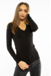 Пуловер женский с V-образным вырезом 618F070 черный