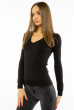 Пуловер женский с V-образным вырезом 618F070 черный