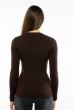 Пуловер женский с V-образным вырезом 618F070 шоколадный