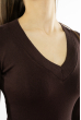 Пуловер женский с V-образным вырезом 618F070 шоколадный