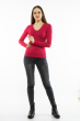 Пуловер женский с V-образным вырезом 618F070 темно-розовый