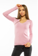 Пуловер женский с V-образным вырезом 618F070 розовый