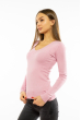 Пуловер женский с V-образным вырезом 618F070 розовый