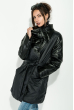 Куртка женкая длинная, двухфактурная (со вставками экокожи) 72PD754 черный