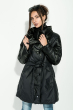 Куртка женкая длинная, двухфактурная (со вставками экокожи) 72PD754 черный