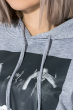 Толстовка женская с фотопринтом 82PD984 меланж (серый)