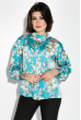 Рубашка женская, с цветочным принтом 64PD239-2 голубой , цветок