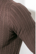Джемпер мужской с комбинированной вязкой  169V003-2 коричневый