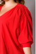 Блуза с драпировкой на рукаве 120PFL075125-1 красный