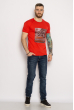 Мужская хлопковая футболка 627F013 красный