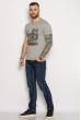 Мужская хлопковая футболка 627F013 светло-серый меланж