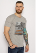 Мужская хлопковая футболка 627F013 светло-серый меланж