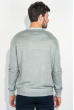 Пуловер мужской с контрастным вырезом 50PD458 светло-серый меланж