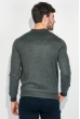 Пуловер мужской с контрастным вырезом 50PD458 темно-серый меланж