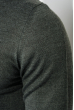 Пуловер мужской с контрастным вырезом 50PD458 темно-серый меланж