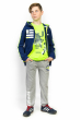 Костюм спортивный (кофта, штаны, футболка)  48P1501 junior сине-салатовый