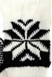 Перчатки вязанные женские с узором 254V004-1 бело-черный