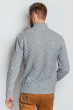 Свитер мужской плетение косичка 380F001 светло-серый