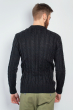 Свитер мужской плетение косичка 380F001 черный
