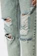 Модные рваные джинсы 162P011 синяя варенка