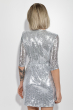 Платье женское нарядное, в пайетках 68PD44 серебро