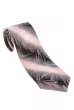 Галстук мужской принт «Волны»  50PA0015 серо-розовый