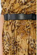 Платье женское с резинкой на поясе, анималистичный принт 68PD041 золото-черный