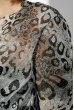 Платье женское с резинкой на поясе, анималистичный принт 68PD041 серебро-черный