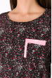 Сорочка с цветочными мотивами 107P131 черно-розовый