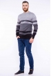 Свитер двухцветный 85F051 светло-серый-черный