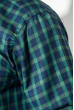 Рубашка мужская двухцветная клетка 50PD0055 сине-зеленый ,  клетка