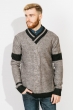 Свитер мужской теплый 802K006 серо-черный
