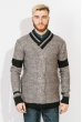 Свитер мужской теплый 802K006 серо-черный