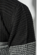 Свитер мужской крупная двухцветная нить 498F012 черно-серый