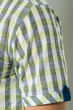 Рубашка мужская клетка пастельных тонов 50P2190-1 серо-салатовый