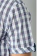 Рубашка мужская клетка пастельных тонов 50P2190-1 серо-сиреневый